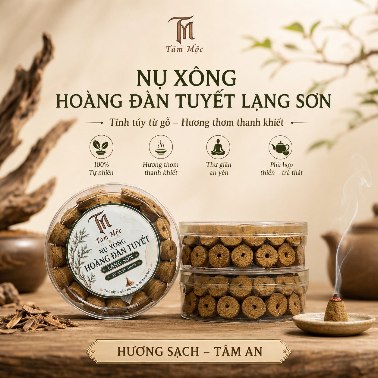 Nụ xông Hoàng Đàn Tuyết Lạng Sơn Tâm Mộc